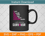 5 Year Survivor Breast Cancer Awareness Svg Png Dxf Digital Cutting File