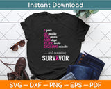 5 Year Survivor Breast Cancer Awareness Svg Png Dxf Digital Cutting File