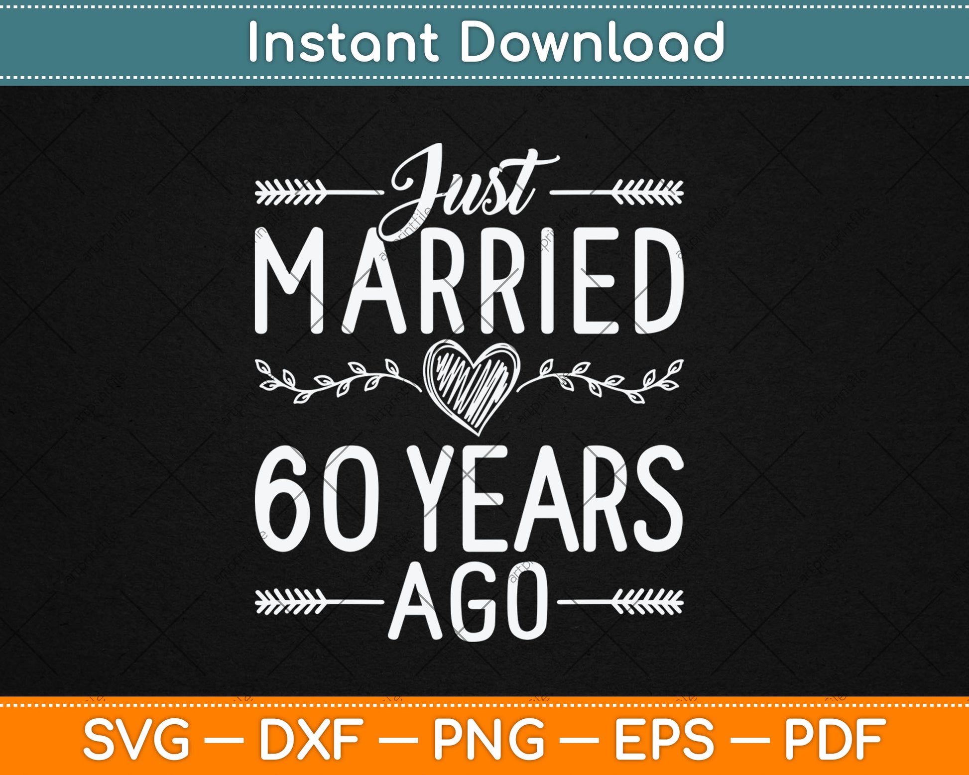 60th Wedding Anniversary Parents Couples 60 Year Anniversary Svg Digital Cutting File