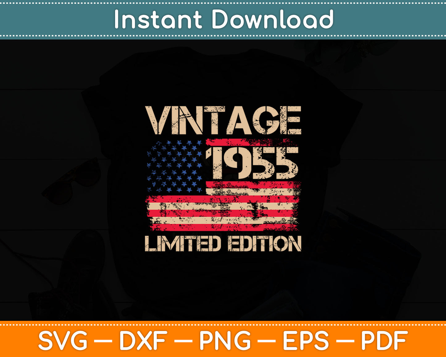 70 Year Old American Flag Svg Digital Cutting File