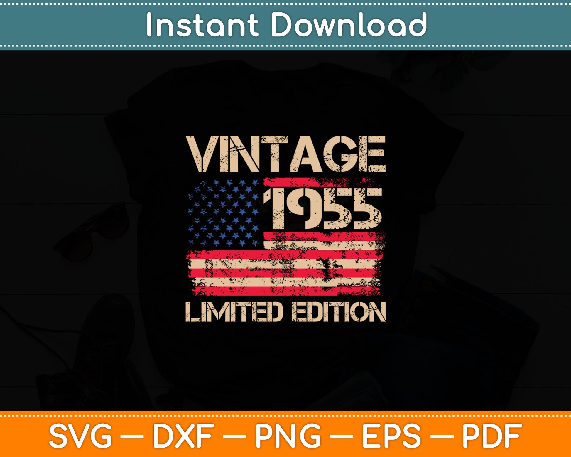 70 Year Old American Flag Svg Digital Cutting File