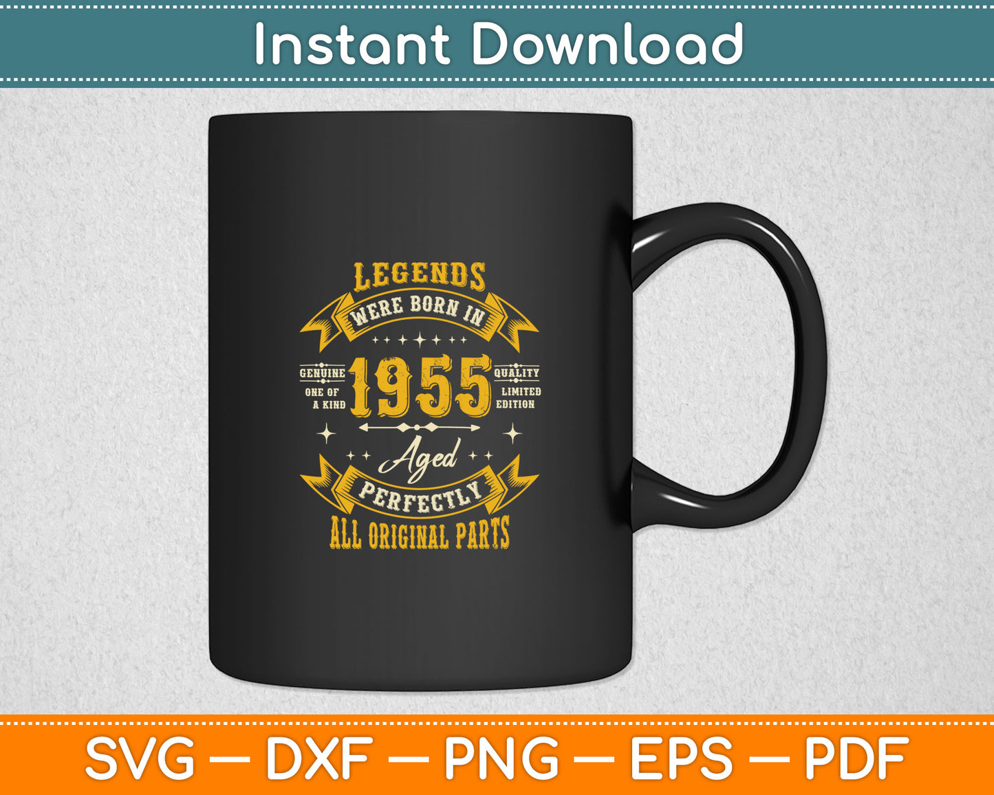 70th Birthday Shirt for Men Legends were Born in 1955 Vintage 70 Years Old Svg Cutting File