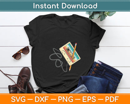 80s 90s Retro Party Costume Nostalgia Cassette Svg Digital Cutting File