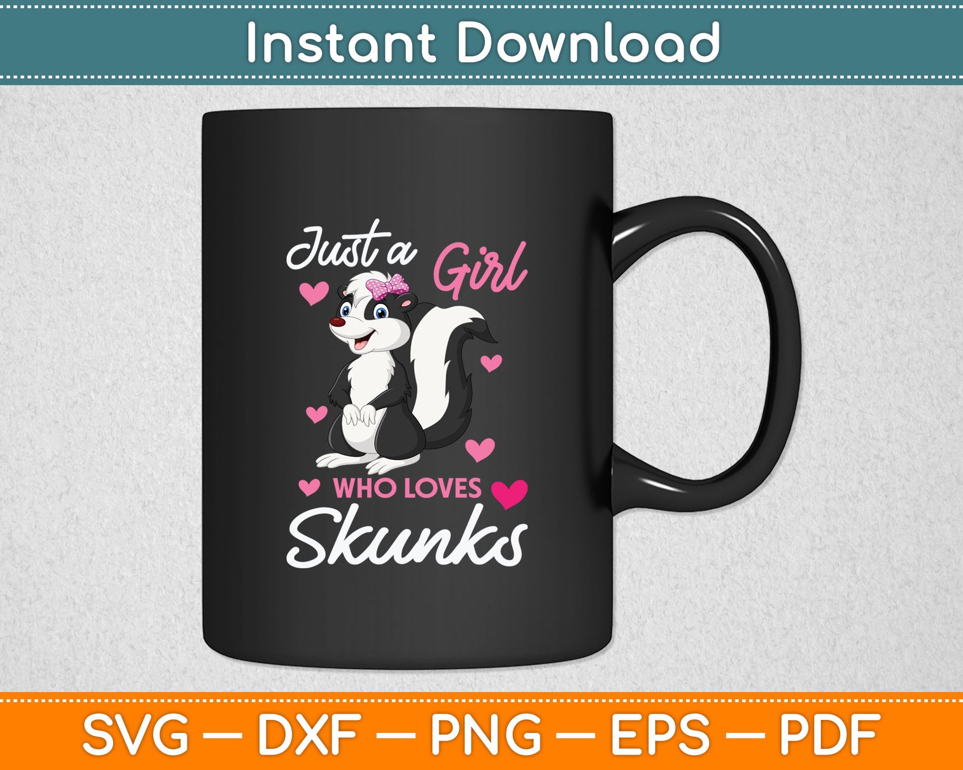 A Girl Who Loves Skunks - Skunk Lover Zookeeper Zoologist Svg Digital Cutting File