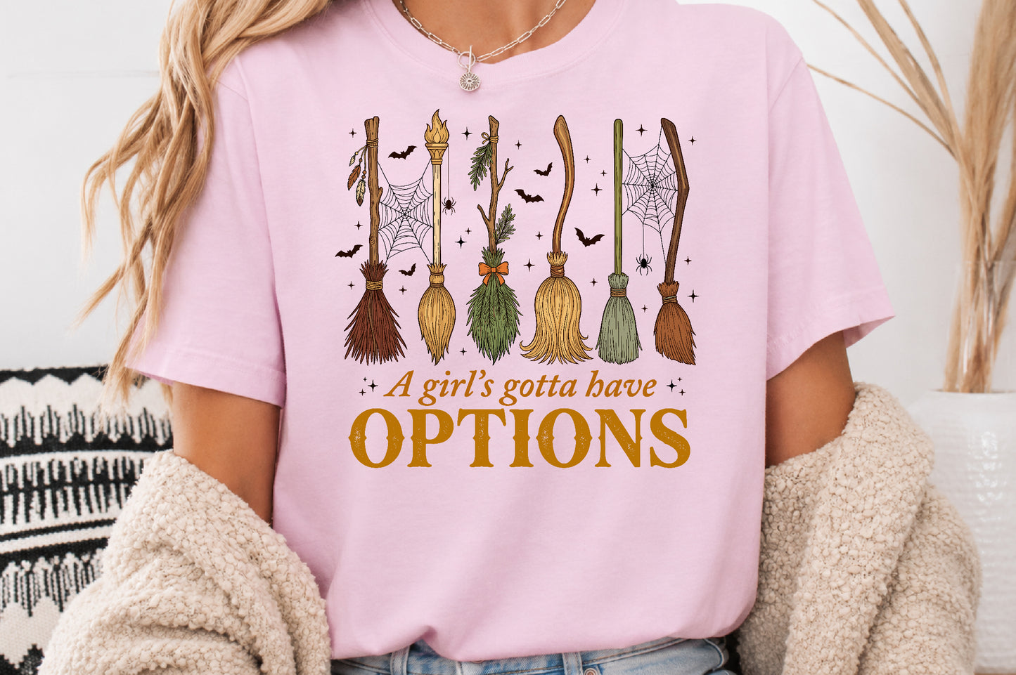 A Girl's Gotta Have Options Halloween PNG Witch Broom Sublimation Design