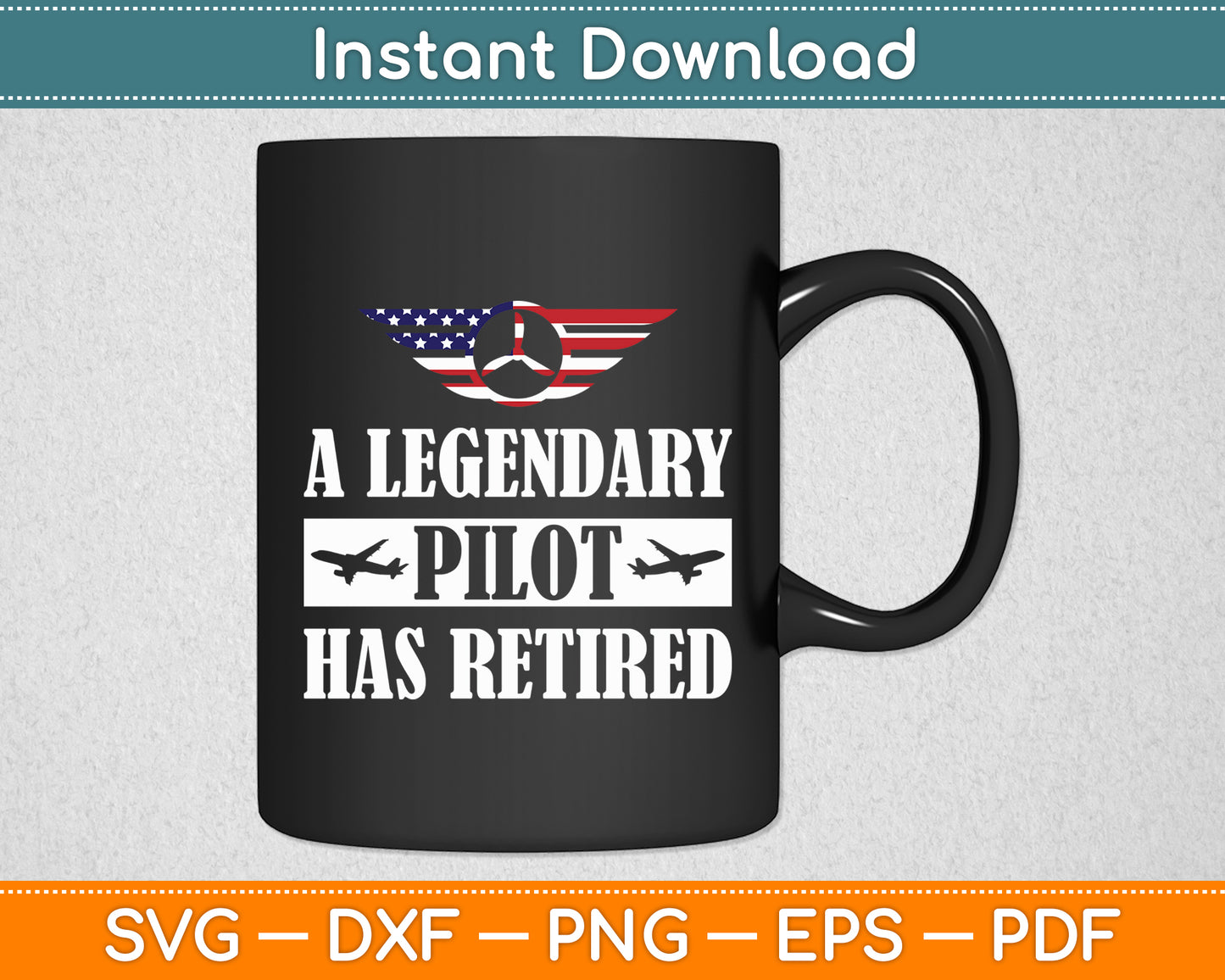 A Legendary Pilot Has Retired Military Jet Retirement Wings Svg Digital Cutting File