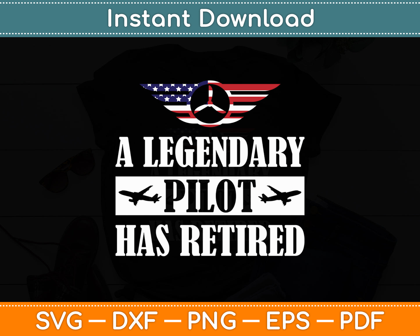 A Legendary Pilot Has Retired Military Jet Retirement Wings Svg Digital Cutting File