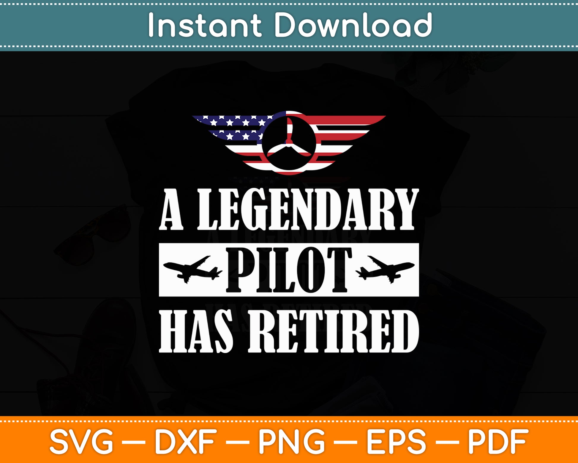 A Legendary Pilot Has Retired Military Jet Retirement Wings Svg Digital Cutting File