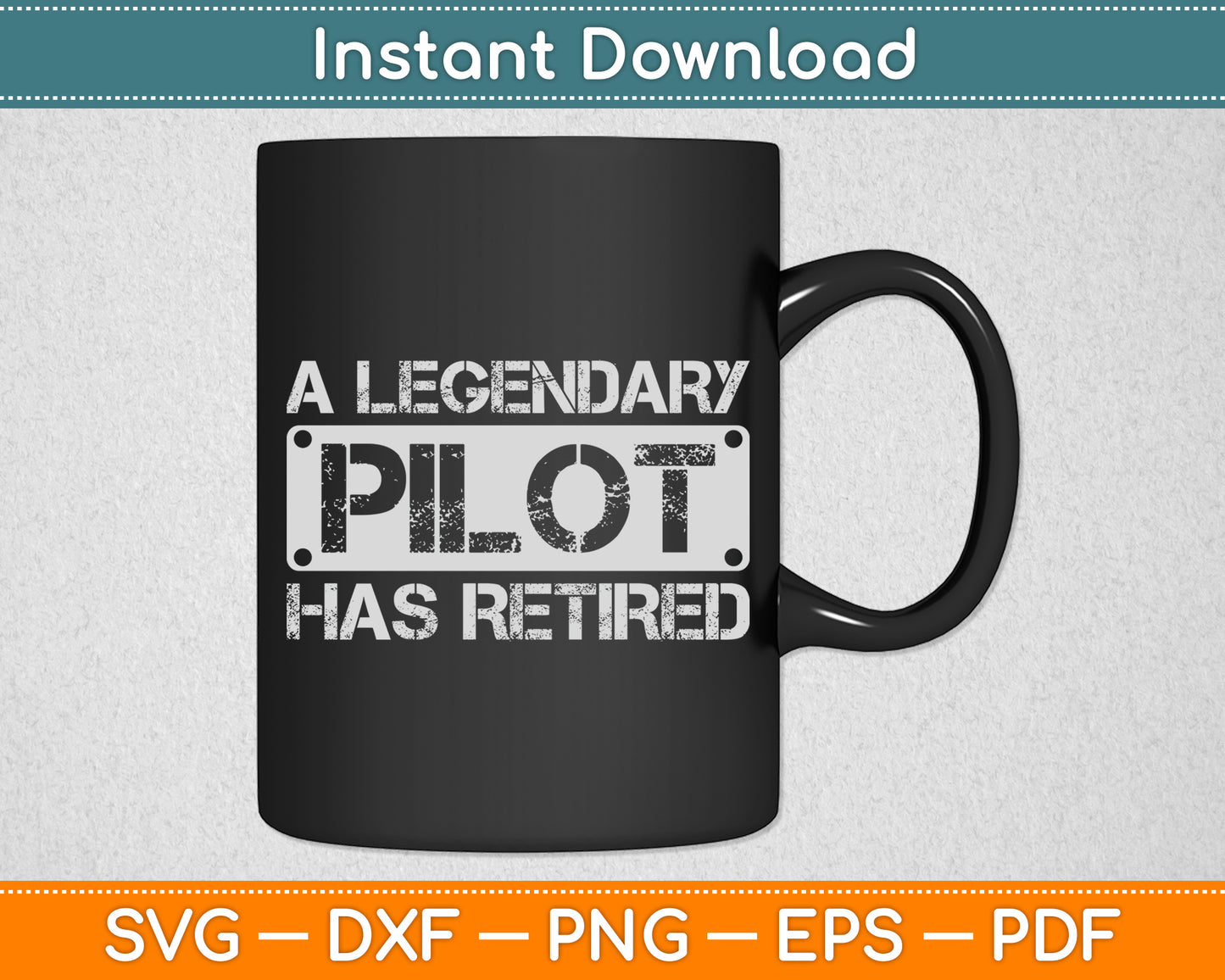 A Legendary Pilot Has Retired Retirement Copilot Funny Svg Png Dxf Digital Cutting File