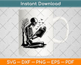 A Skeleton Reading Book Halloween Svg Png Digital Cutting File