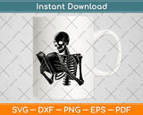 A Skeleton Reading Book Halloween Svg Digital Cutting File