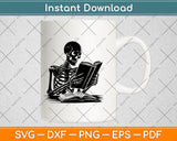 A Skeleton Reading Book Halloween Svg Digital Cut File