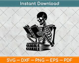 A Skeleton Reading Book Svg Digital Cutting File