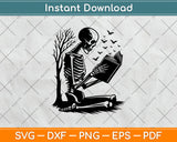 A Skeleton Reading Book Halloween Svg Png Digital Cutting File