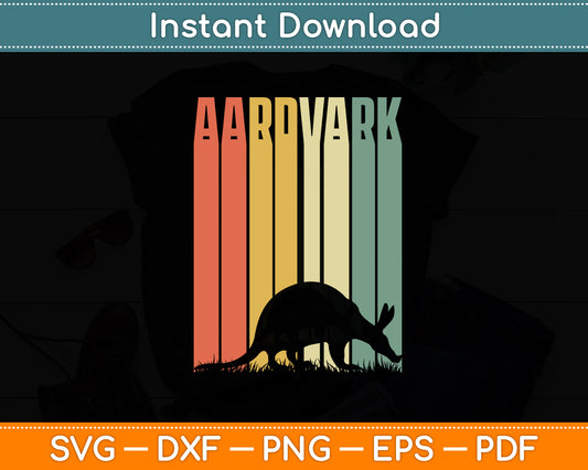 Aardvark Mammal Retro Svg Png Dxf Digital Cutting File