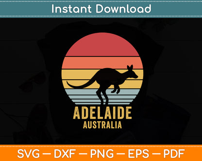 Adelaide Retro City Australia Vintage Kangaroo Svg Png Dxf Digital Cutting File