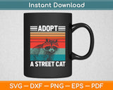 Adopt A Street Cat Watercolor Raccoon Svg Digital Cutting File