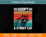 Adopt A Street Cat Watercolor Raccoon Svg Digital Cutting File