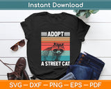 Adopt A Street Cat Watercolor Raccoon Svg Digital Cutting File