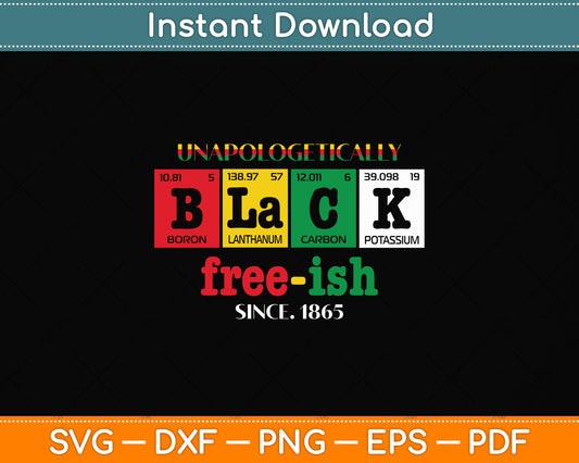 Africa Black Unapologetically Free-ish Since 1865 Juneteenth Svg Digital Cutting File