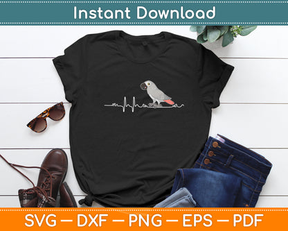 African Grey Parrot Heartbeat Parrot Bird Svg Digital Cutting File