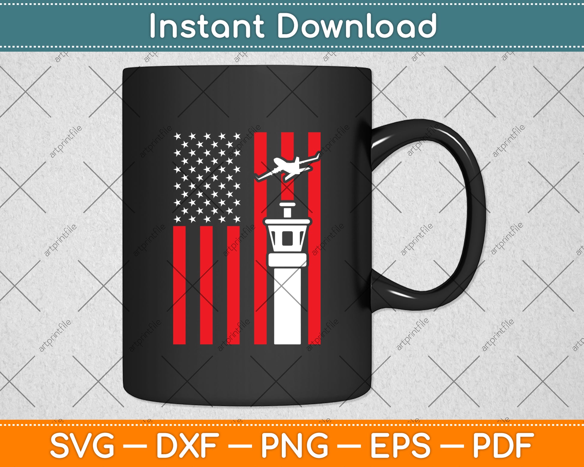 Air Traffic Controller American Flag Svg Digital Cutting File