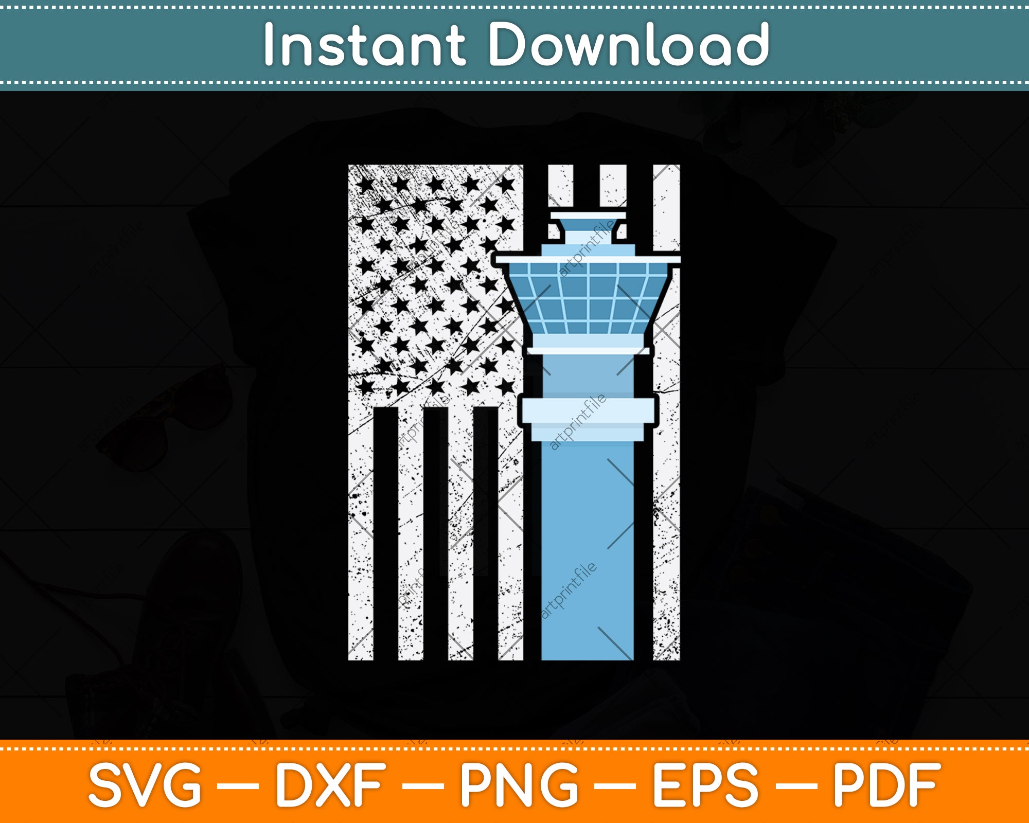 Air Traffic Controller American Flag Svg Digital Cutting File ...