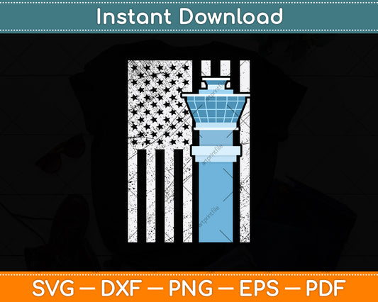 Air Traffic Controller American Flag Svg Digital Cutting File