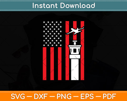 Air Traffic Controller American Flag Svg Digital Cutting File