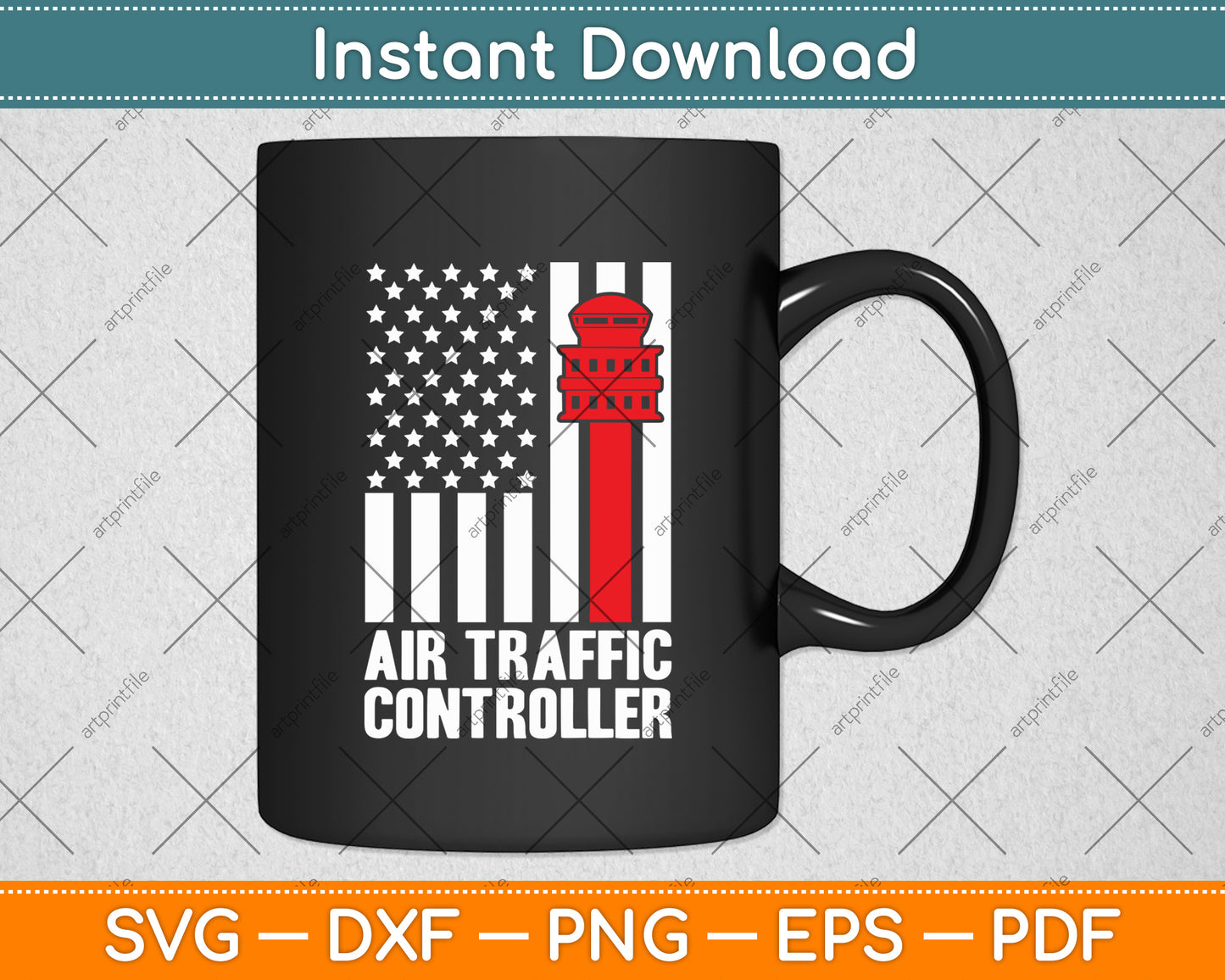 Air Traffic Controller American Flag Svg Digital Cutting File