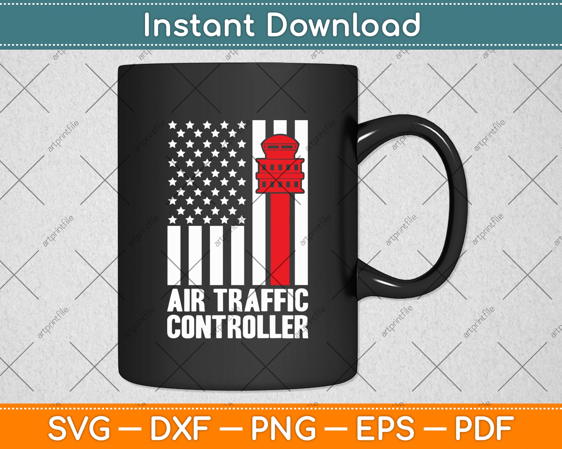 Air Traffic Controller American Flag Svg Digital Cutting File