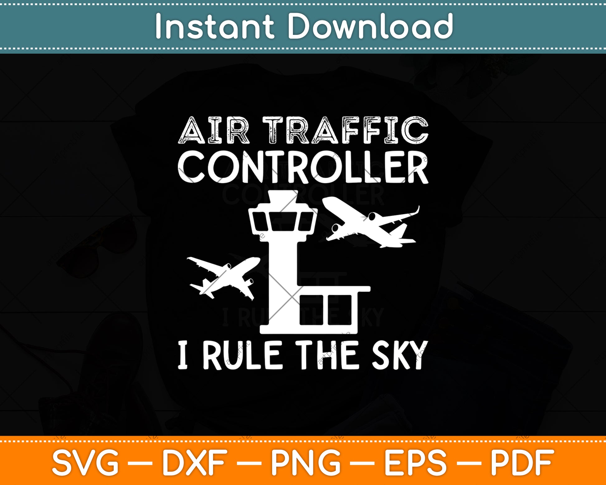 Air Traffic Controller I Rule The Sky Svg Digital Cutting File