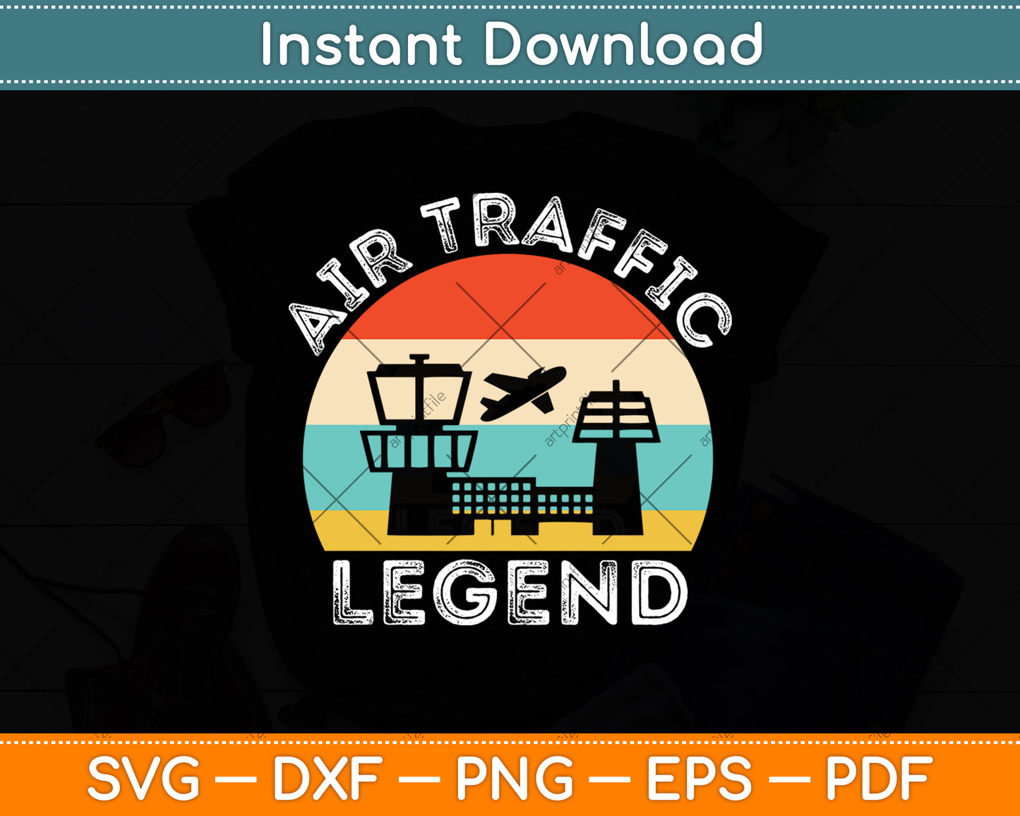 Air Traffic Controller Legend Retro Vintage Svg Digital Cutting File