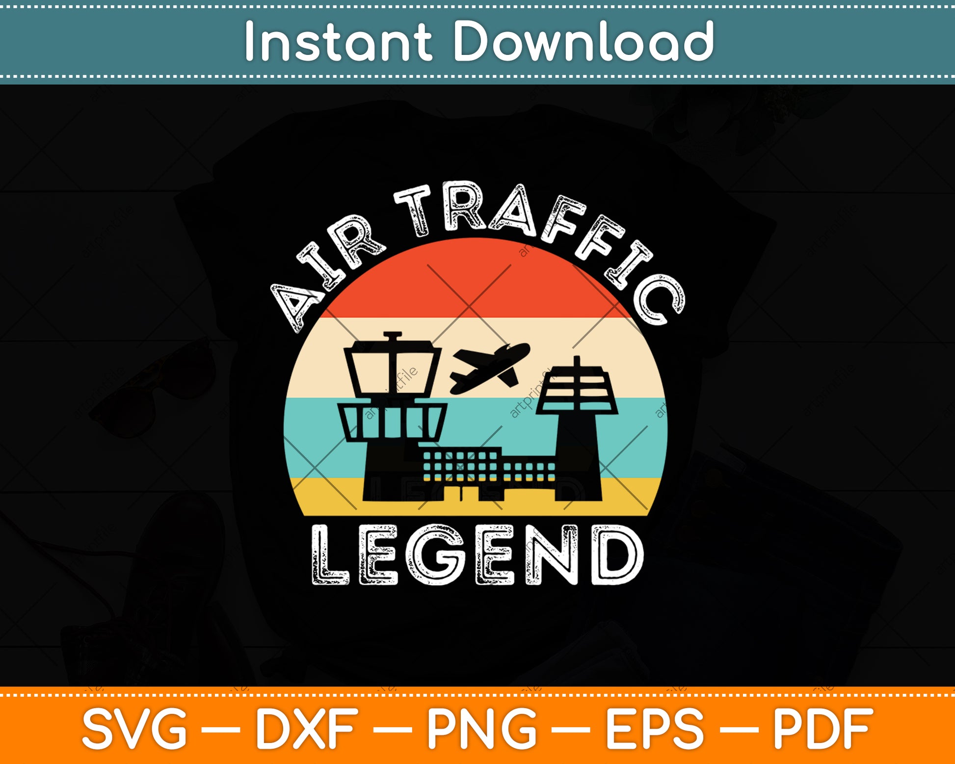 Air Traffic Controller Legend Retro Vintage Svg Digital Cutting File