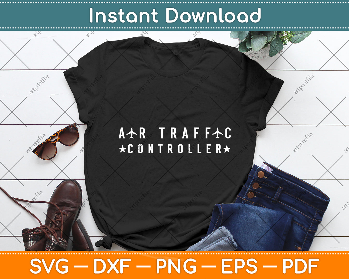 Air Traffic Controller Svg Digital Cutting File