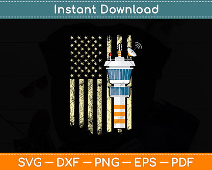 Air Traffic Controller Patriotic American Flag Airport Worker Svg Digital Cutting File