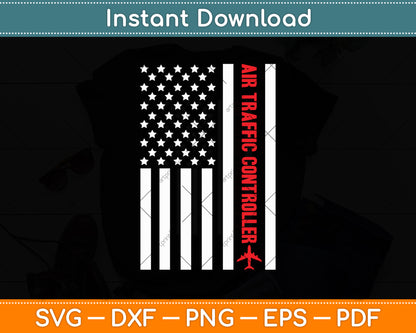 Air Traffic Controller Usa Flag Svg Digital Cutting File