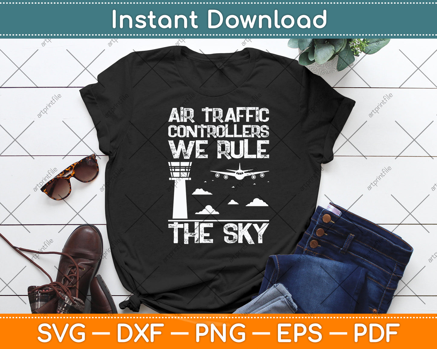 Air Traffic Controller We Rule The Sky Airplane Svg Digital Cutting File
