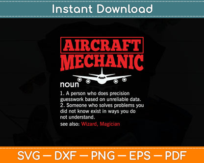 Aircraft Mechanic Definition Airplane Aircraft Mechanic Svg Digital Cutting File