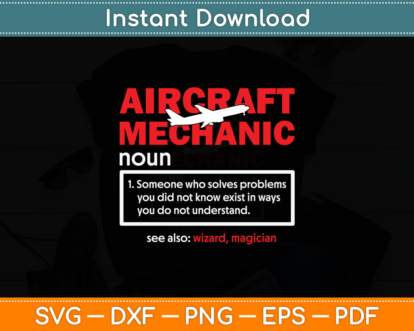Aircraft Mechanic Definition Airplane Technician Svg Digital Cutting File