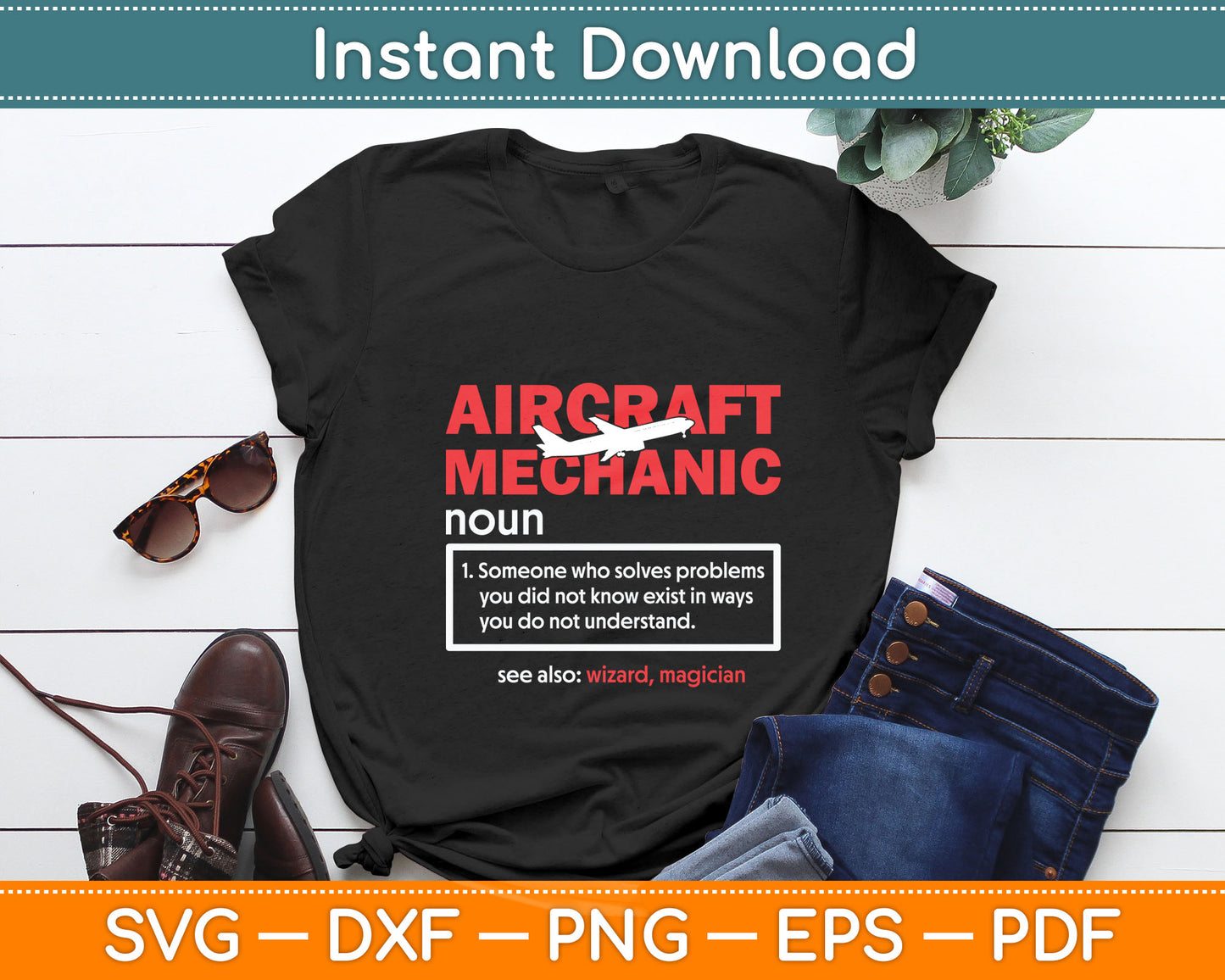 Aircraft Mechanic Definition Airplane Technician Svg Digital Cutting File