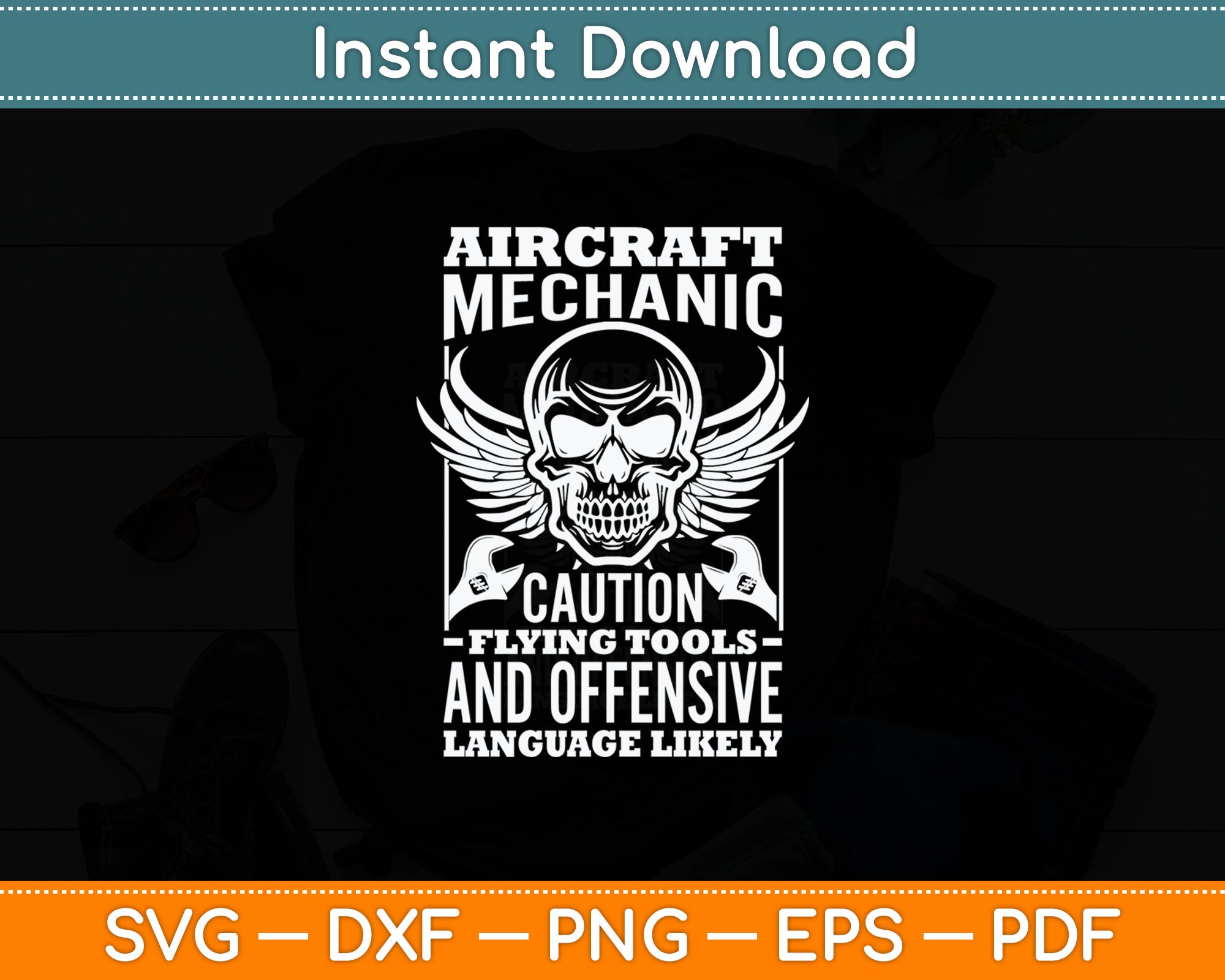 Aircraft Mechanic Flying Tools And Offensive Language Svg Cutting File ...