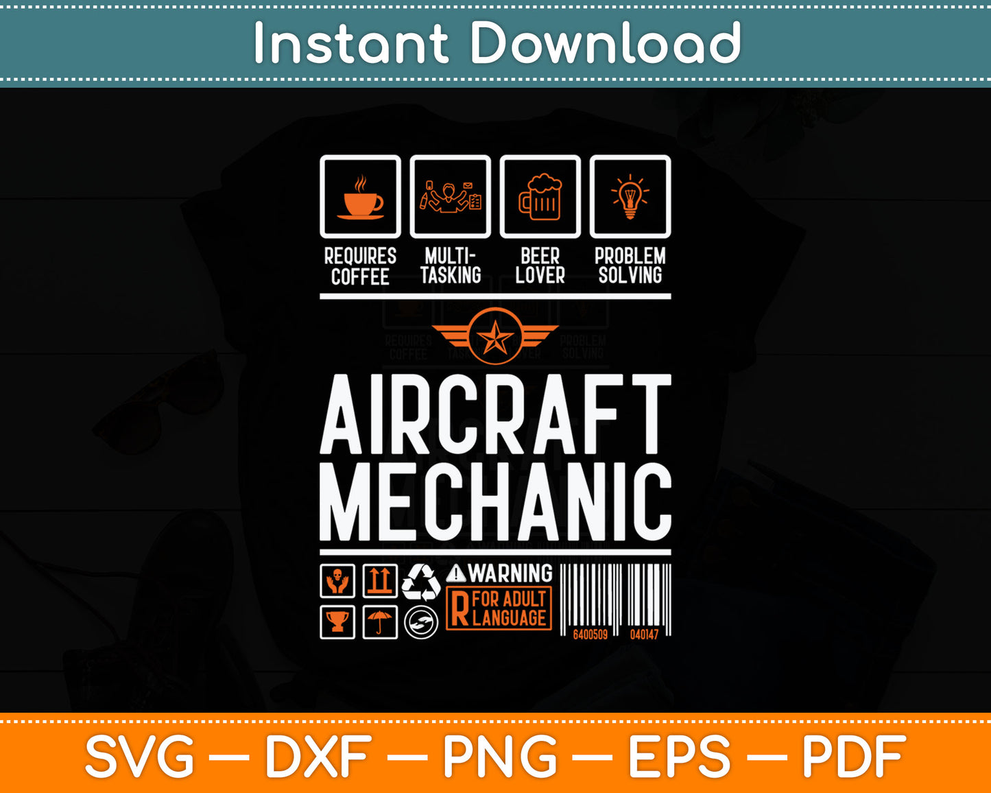Aircraft Mechanic Gift Cute Aircraft Work Wear Svg Digital Cutting File