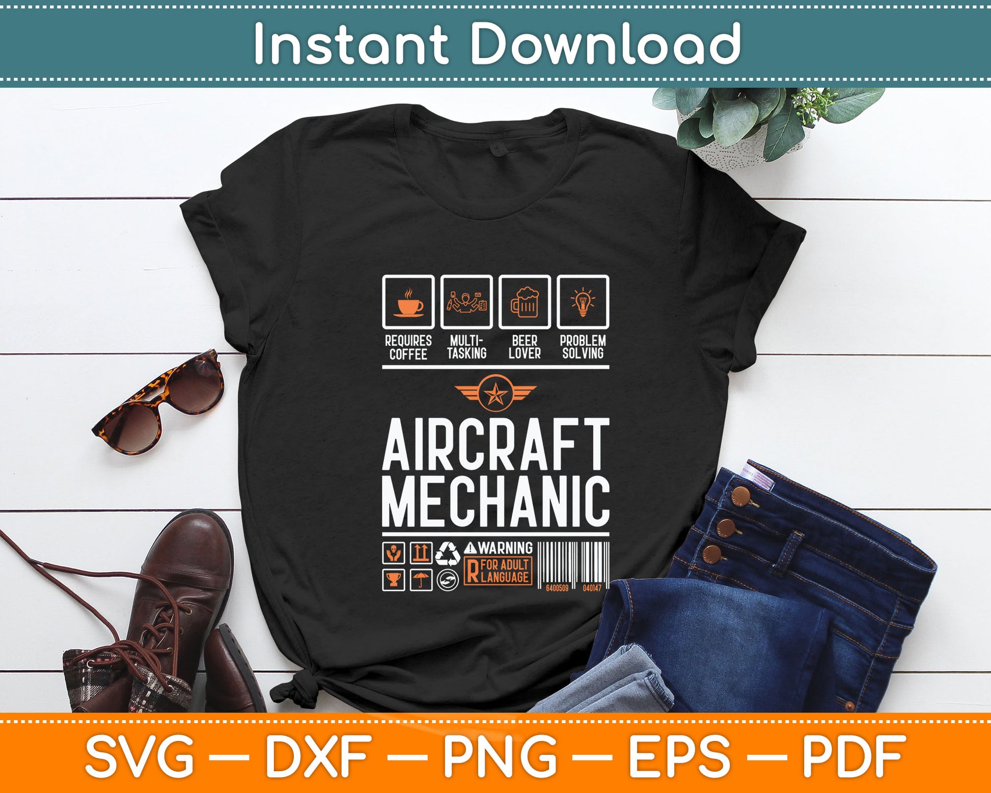 Aircraft Mechanic Gift Cute Aircraft Work Wear Svg Digital Cutting File