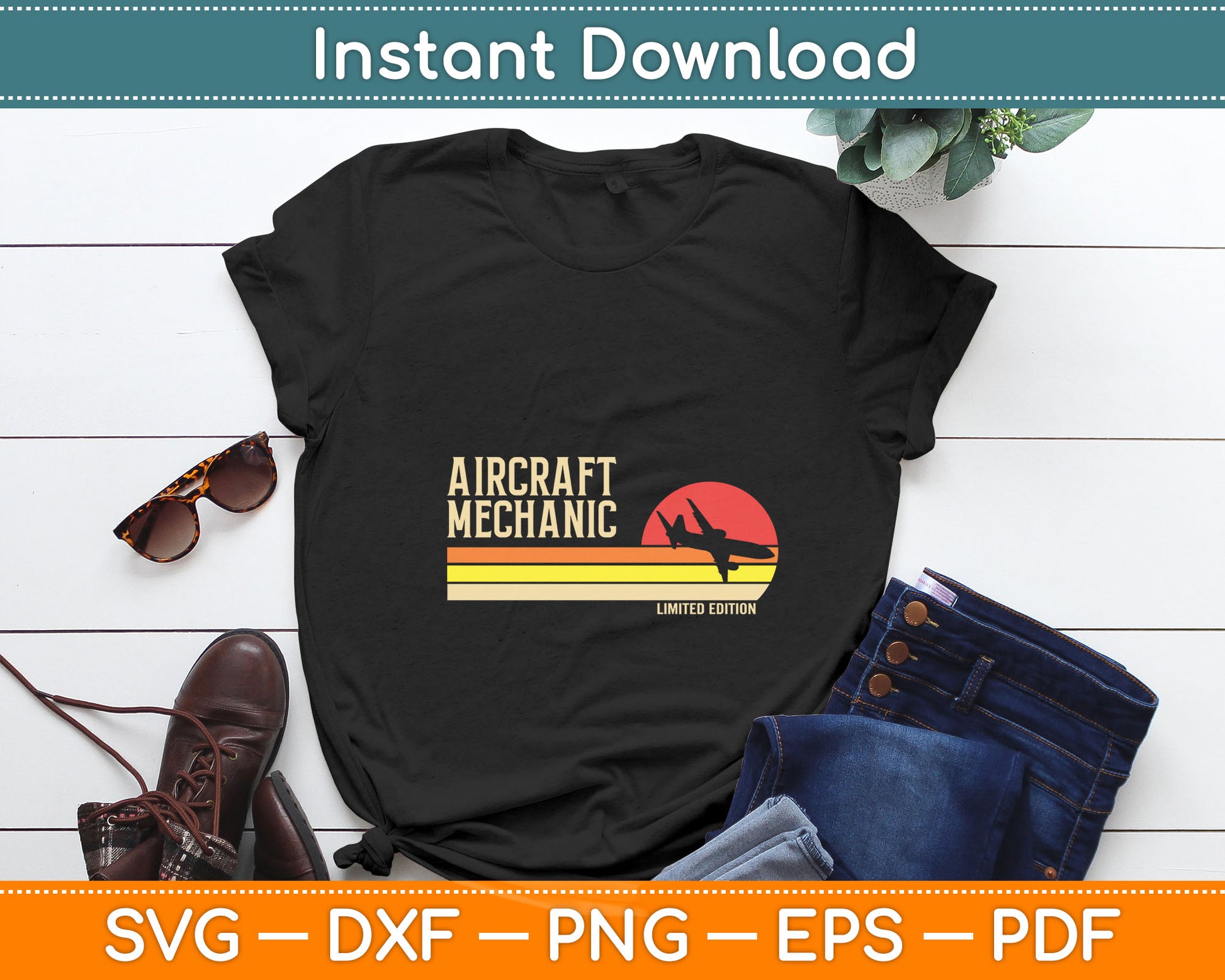 Aircraft Mechanic Limited Edition Retro Aviation Svg Digital Cutting File