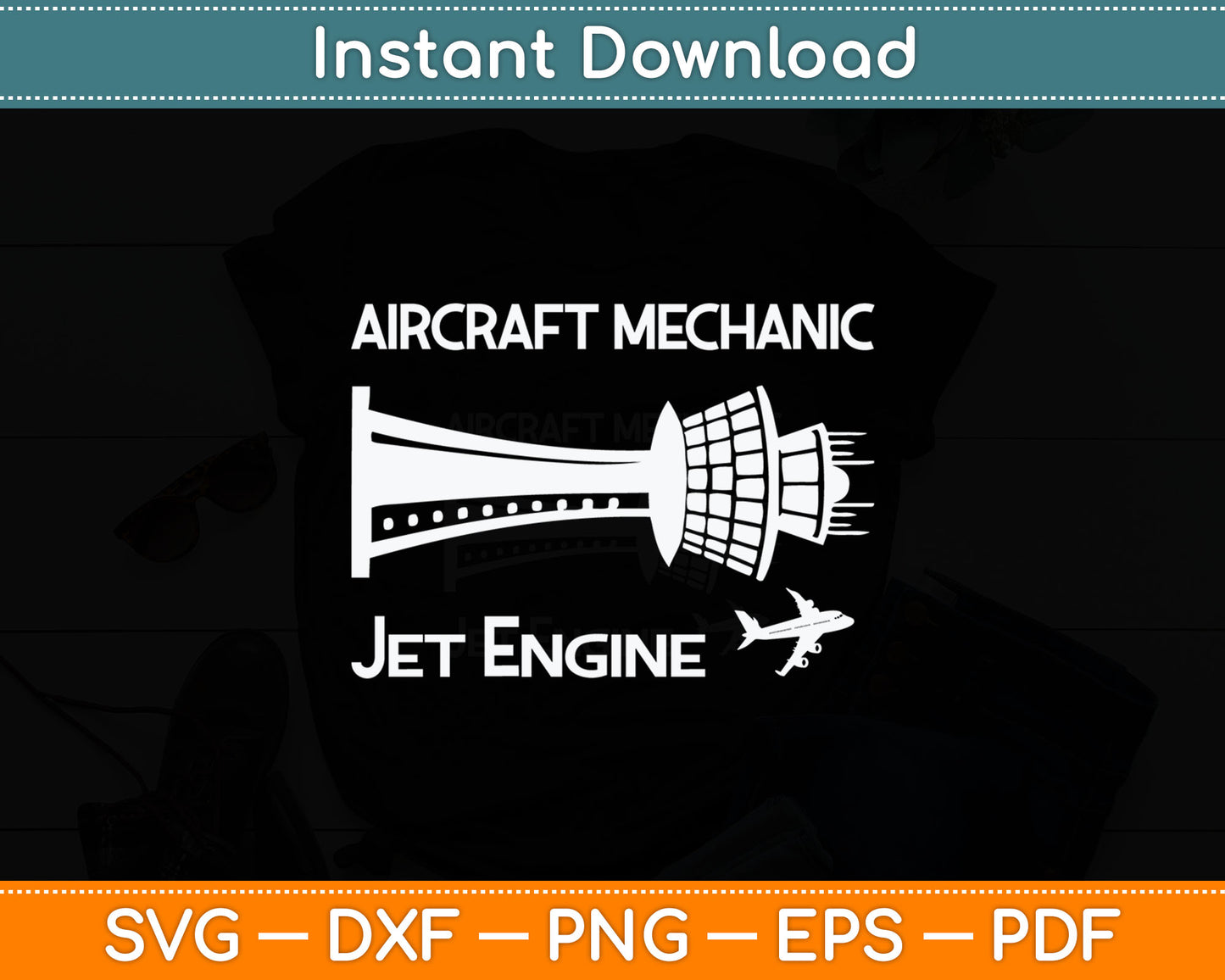Aircraft Mechanic of Jet Engine Funny Aerospace Engineer Svg Digital Cutting File