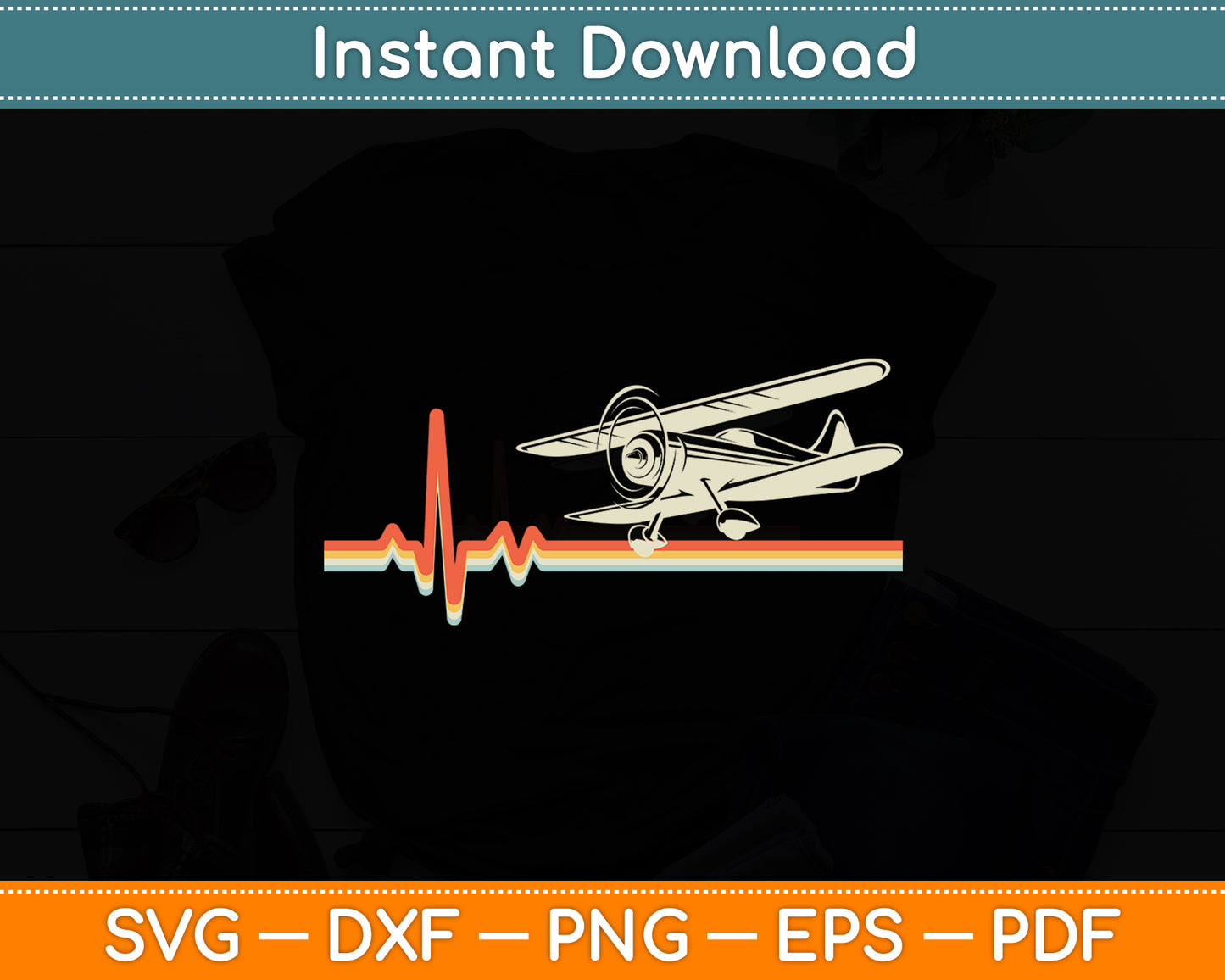 Vintage Retro Airplane Aviation Mechanic Pilot Svg Png Dxf Digital Cutting File