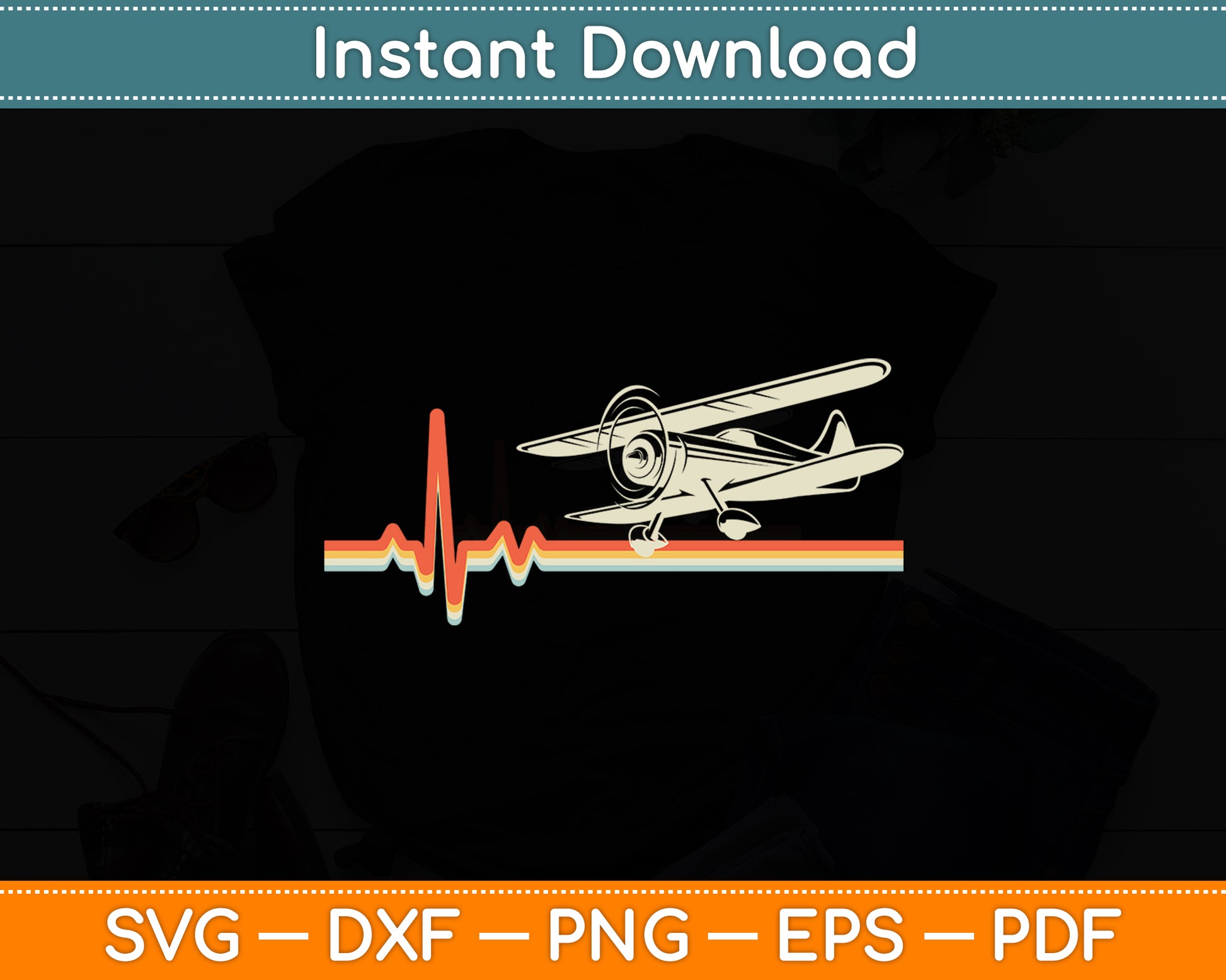 Vintage Retro Airplane Aviation Mechanic Pilot Svg Png Dxf Digital Cutting File