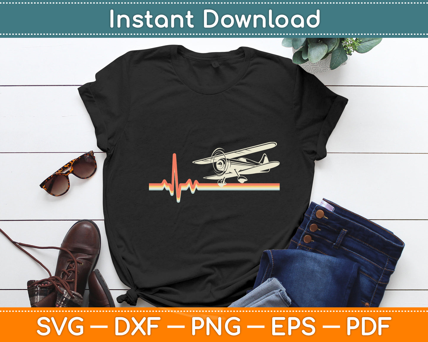 Vintage Retro Airplane Aviation Mechanic Pilot Svg Png Dxf Digital Cutting File