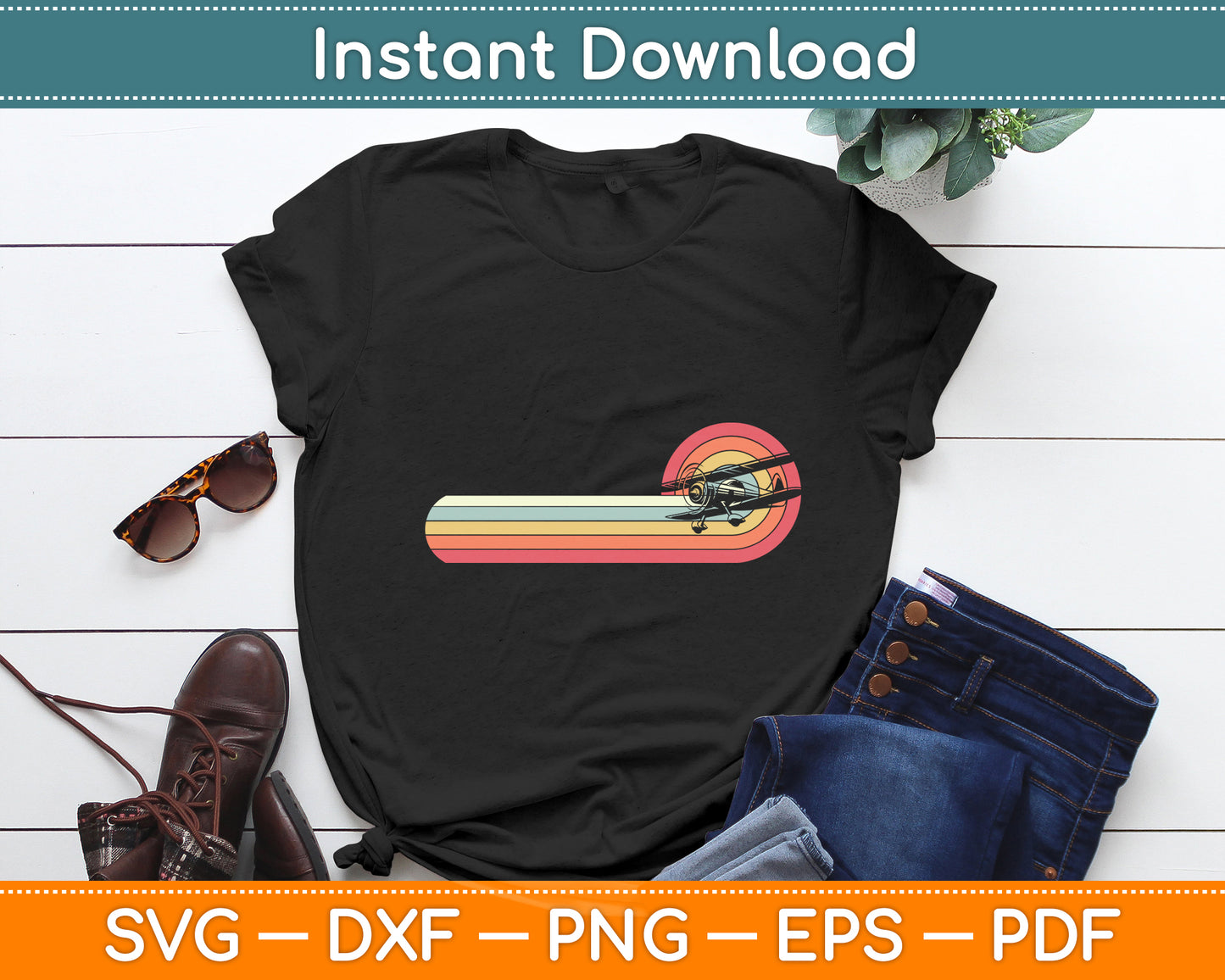 Vintage Retro Airplane Aviation Mechanic Pilot Svg Desisn Digital Cutting File